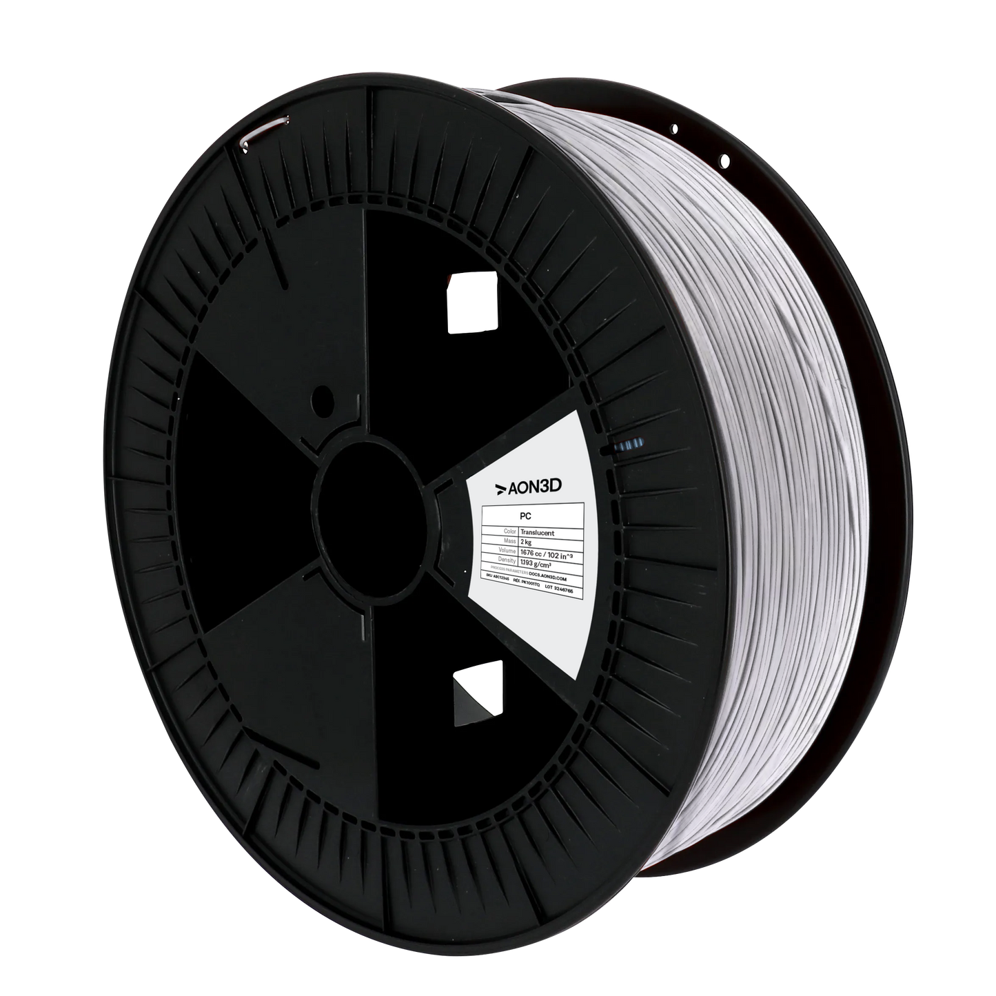 AON3D ReadyPrint™ PC Filament, Translucent, 1.75mm, 2kg (Factory Pre-Dried) Powered by Kimya