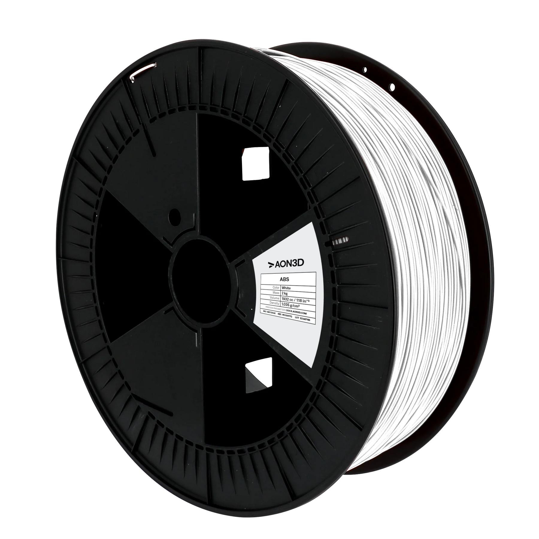 AON3D ReadyPrint™ ABS Filament, White, 1.75mm, 2kg Powered by Kimya
